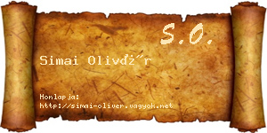 Simai Olivér névjegykártya